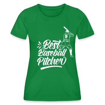 Bester Baseball-Pitcher Aller Zeiten Baseball - Frauen Funktions-T-Shirt - Kelly Green - Vorne - AI Model Female 172 dark (172cm)