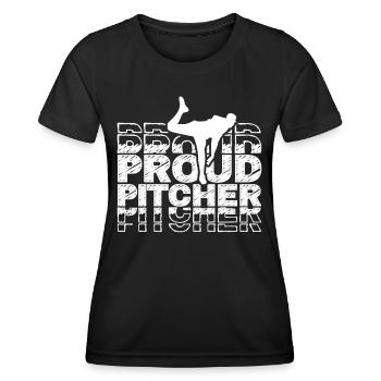 Fier lanceur de baseball Joueur de lanceur amateur - T-shirt sport Femme - noir - Devant - AI Model Female 172 light (172cm)