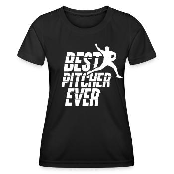 Best Baseball Pitcher Ever Hobby Pitcher - Women's Functional T-Shirt - black - Front - AI Model Female 172 light (172cm)