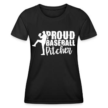 Fier lanceur de baseball Lanceur de baseball Joueur de baseball - T-shirt sport Femme - noir - Devant - AI Model Female 172 light (172cm)