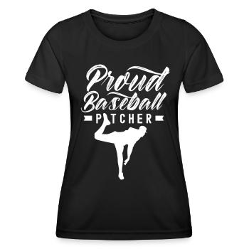 Fier lanceur de baseball Lanceur de baseball - T-shirt sport Femme - noir - Devant - AI Model Female 172 light (172cm)