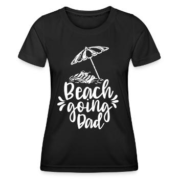 Beach visit Father Beach Beach Beach holiday - Women's Functional T-Shirt - black - Front - AI Model Female 172 light (172cm)