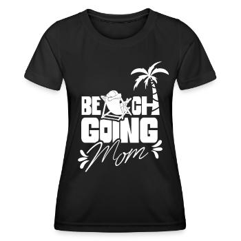 Beach visit Mother Beach Beach beach holiday - Women's Functional T-Shirt - black - Front - AI Model Female 172 light (172cm)