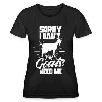 Malheureusement, mes chèvres n’ont pas besoin de moi animal - T-shirt sport Femme - noir - Devant - AI Model Female 172 light (172cm)