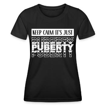 Restez calme Seule la puberté a grandi - T-shirt sport Femme - noir - Devant - AI Model Female 172 light (172cm)