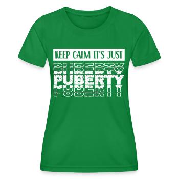 Restez calme Seule la puberté a grandi - T-shirt sport Femme - vert - Devant - AI Model Female 172 dark (172cm)
