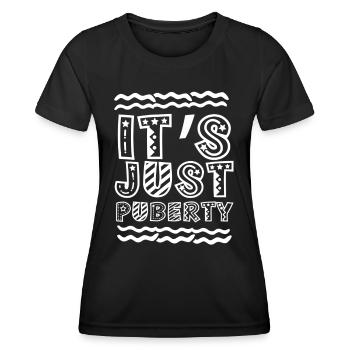 C’est juste des dictons d’adultes adolescents de puberté - T-shirt sport Femme - noir - Devant - AI Model Female 172 light (172cm)
