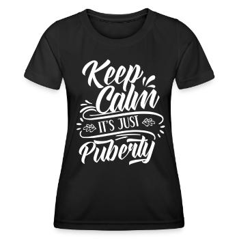 Restez calme Seule la puberté a grandi - T-shirt sport Femme - noir - Devant - AI Model Female 172 light (172cm)