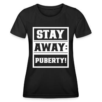 Restez à l’écart: Adolescent de puberté adulte - T-shirt sport Femme - noir - Devant - AI Model Female 172 light (172cm)