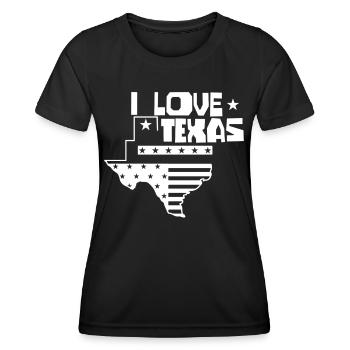 J’adore Texas Texas Dictons Texas Pride - T-shirt sport Femme - noir - Devant - AI Model Female 172 light (172cm)
