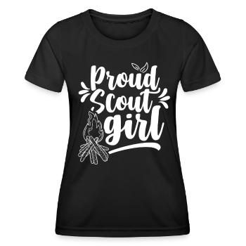 Fier camp du clan scout scout - T-shirt sport Femme - noir - Devant - AI Model Female 172 light (172cm)