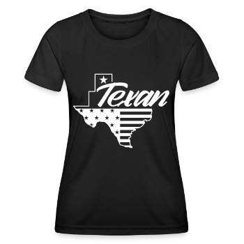 Texaner Texanisch Texas Stolz Sprüche - Frauen Funktions-T-Shirt - Schwarz - Vorne - AI Model Female 172 light (172cm)