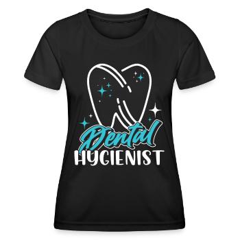 Hygiéniste dentaire Équipe de dentistes en hygiène dentaire - T-shirt sport Femme - noir - Devant - AI Model Female 172 light (172cm)