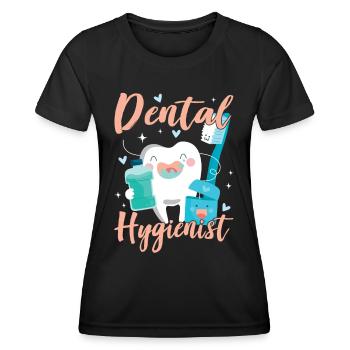 Hygiénistes dentaires Hygiène dentaire Équipe dentaire - T-shirt sport Femme - noir - Devant - AI Model Female 172 light (172cm)