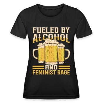 Driven by alcohol and feminist anger - Women's Functional T-Shirt - black - Front - AI Model Female 172 light (172cm)