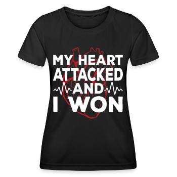 Mein Herz Hat Angegriffen Und Ich Habe Gewonnen - Frauen Funktions-T-Shirt - Schwarz - Vorne - AI Model Female 172 light (172cm)