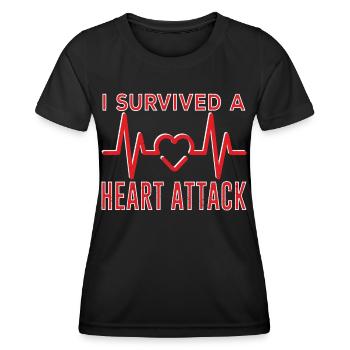 I survived a heart attack Heart attack - Women's Functional T-Shirt - black - Front - AI Model Female 172 light (172cm)