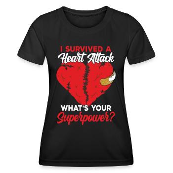 I survived a heart attack Heart attack - Women's Functional T-Shirt - black - Front - AI Model Female 172 light (172cm)