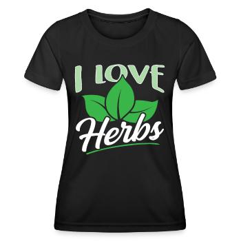 J’aime les herbes herbes herbes de jardin - T-shirt sport Femme - noir - Devant - AI Model Female 172 light (172cm)