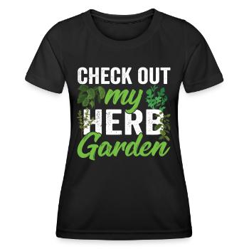 Voir mon jardin d’herbes aromatiques Herbes - T-shirt sport Femme - noir - Devant - AI Model Female 172 light (172cm)
