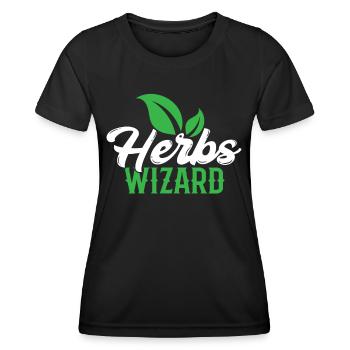 Herb Wizard Herb Garden Herb Herbalism - T-shirt sport Femme - noir - Devant - AI Model Female 172 light (172cm)
