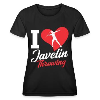 Ich Liebe Speerwerfen Speer Speerwurf Speerwerfer - Frauen Funktions-T-Shirt - Schwarz - Vorne - AI Model Female 172 light (172cm)
