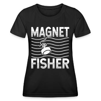 Magnet Fish Magnet Magnetic Fishing - Women's Functional T-Shirt - black - Front - AI Model Female 172 light (172cm)
