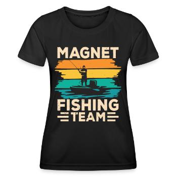 Magnet Fishing Team Magnet Fishing Magnet Fishermen - Women's Functional T-Shirt - black - Front - AI Model Female 172 light (172cm)