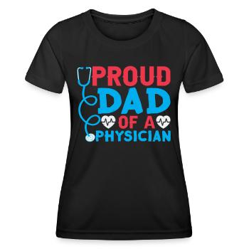 Fier père d’un médecin médecin médecin - T-shirt sport Femme - noir - Devant - AI Model Female 172 light (172cm)