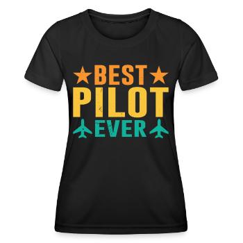 The Best Pilot Ever Small Aircraft Jet - Women's Functional T-Shirt - black - Front - AI Model Female 172 light (172cm)