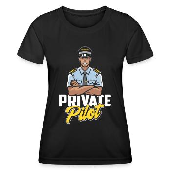 Pilote privé Jet Light Aircraft Avion léger - T-shirt sport Femme - noir - Devant - AI Model Female 172 light (172cm)