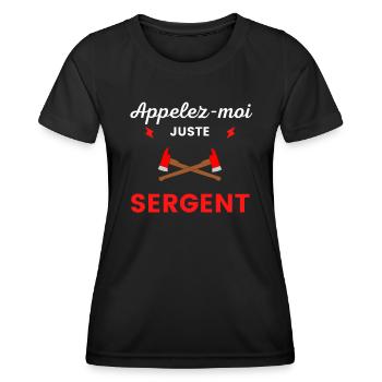 Appelez-moi sergent pompier - T-shirt sport Femme - noir - Devant - AI Model Female 172 light (172cm)
