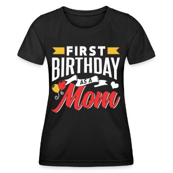 Premier anniversaire en tant que mère Party Mama Mami - T-shirt sport Femme - noir - Devant - AI Model Female 172 light (172cm)