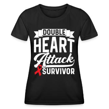 Double heart attack Surviving heart attack - Women's Functional T-Shirt - black - Front - AI Model Female 172 light (172cm)
