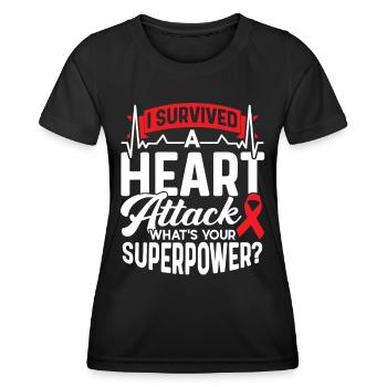 I survived a heart attack Heart attack - Women's Functional T-Shirt - black - Front - AI Model Female 172 light (172cm)