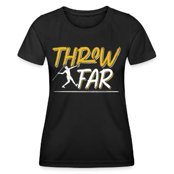 Lancer large Lancer Lancer de javelot Lancer de javelot Lancer de javelot - T-shirt sport Femme - noir - Devant - AI Model Female 172 light (172cm)