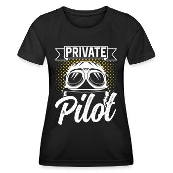 Pilote privé Avion léger Avion léger Jet - T-shirt sport Femme - noir - Devant - AI Model Female 172 light (172cm)