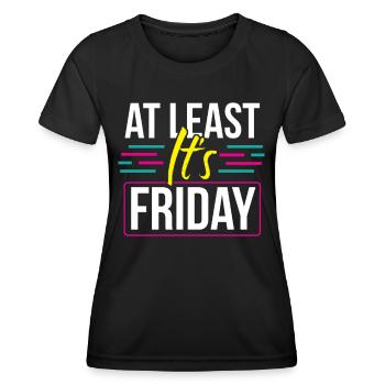Au moins, c’est finalement sarcastique vendredi - T-shirt sport Femme - noir - Devant - AI Model Female 172 light (172cm)