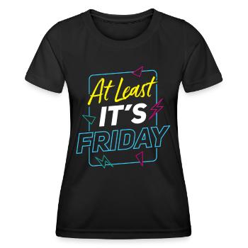 Au moins, c’est finalement sarcastique vendredi - T-shirt sport Femme - noir - Devant - AI Model Female 172 light (172cm)