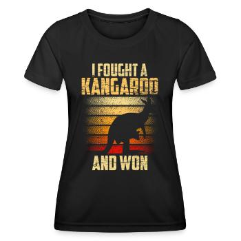 I fought with a kangaroo and won kangaroos - Women's Functional T-Shirt - black - Front - AI Model Female 172 light (172cm)