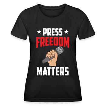 Press freedom is important Press freedom matters - Women's Functional T-Shirt - black - Front - AI Model Female 172 light (172cm)