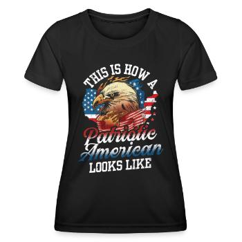 So Sieht Ein Patriotischer Amerikaner Aus USA - Frauen Funktions-T-Shirt - Schwarz - Vorne - AI Model Female 172 light (172cm)
