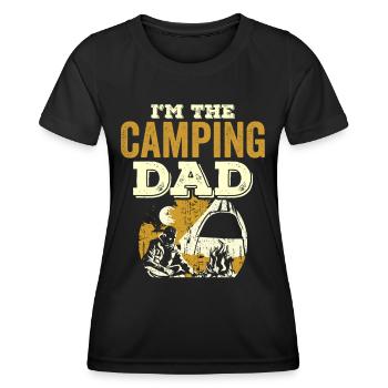 Ich Bin Der Camping Papa Camper Campen Camp - Frauen Funktions-T-Shirt - Schwarz - Vorne - AI Model Female 172 light (172cm)