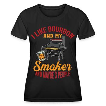 J’aime Bourbon Whisky Smoker Grill Bbq Griller - T-shirt sport Femme - noir - Devant - AI Model Female 172 light (172cm)