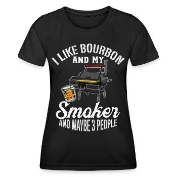 J’aime Bourbon Whisky Smoker Grill Bbq Griller - T-shirt sport Femme - noir - Devant - AI Model Female 172 light (172cm)