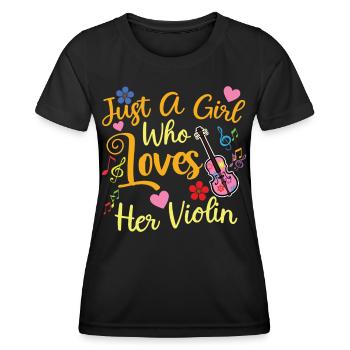 Mädchen Das Ihre Violine Liebt Violinist Musiker - Frauen Funktions-T-Shirt - Schwarz - Vorne - AI Model Female 172 light (172cm)