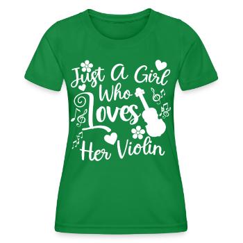 Mädchen Das Ihre Violine Liebt Violinist Musiker - Frauen Funktions-T-Shirt - Kelly Green - Vorne - AI Model Female 172 dark (172cm)
