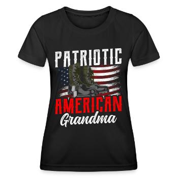 Patriotic American Grandmother US Patriot - Women's Functional T-Shirt - black - Front - AI Model Female 172 light (172cm)