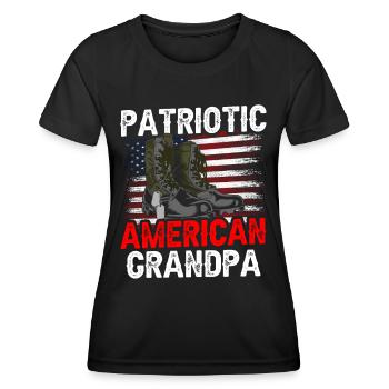 Patriotic American Grandfather US Patriot - Women's Functional T-Shirt - black - Front - AI Model Female 172 light (172cm)