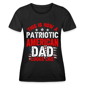 So Sieht Patriotischer Amerikanischer Vater Aus - Frauen Funktions-T-Shirt - Schwarz - Vorne - AI Model Female 172 light (172cm)